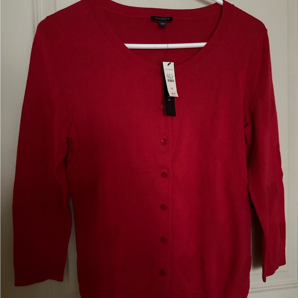 NWT Talbots Red Heart Cardigan